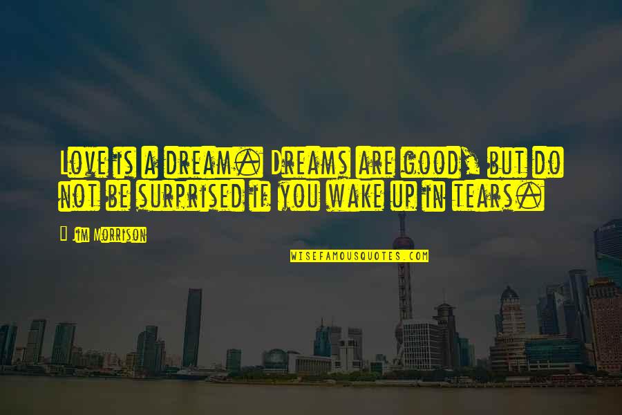 Good Dreams Quotes By Jim Morrison: Love is a dream. Dreams are good, but
