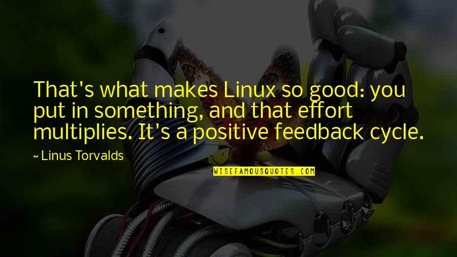 Good Effort Quotes By Linus Torvalds: That's what makes Linux so good: you put