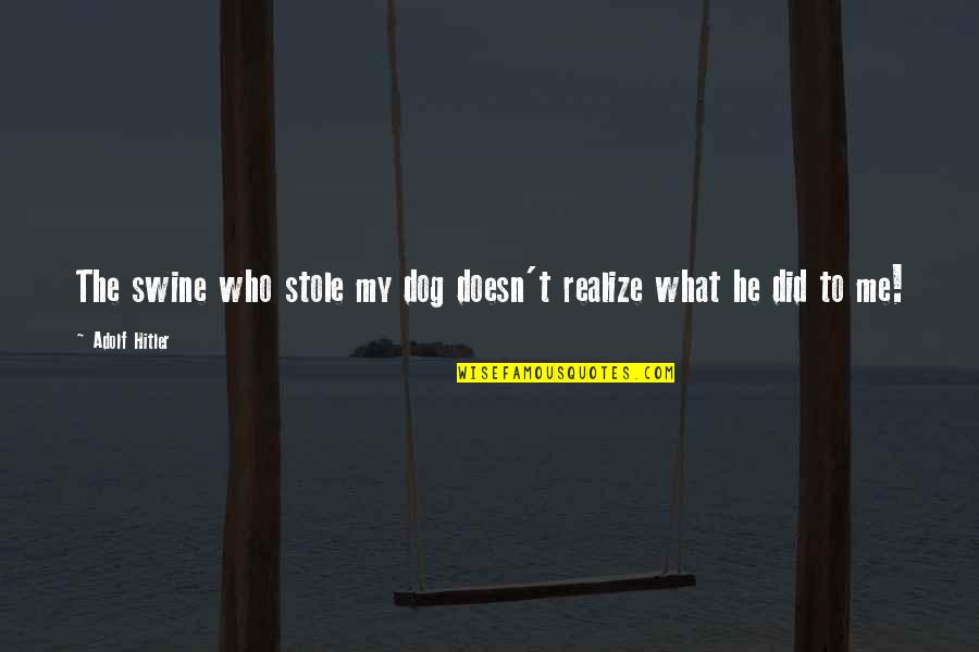 Good Emo Band Quotes By Adolf Hitler: The swine who stole my dog doesn't realize