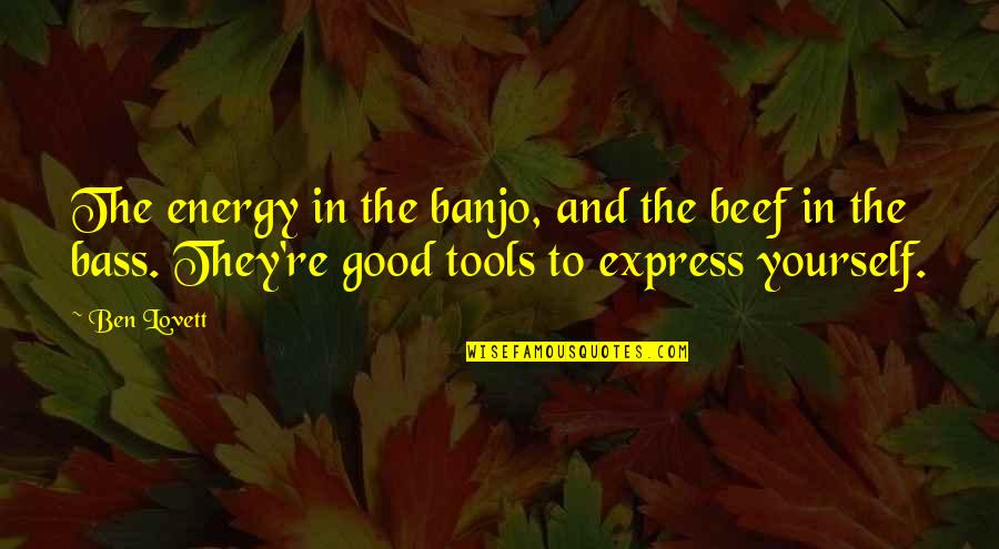 Good Energy Quotes By Ben Lovett: The energy in the banjo, and the beef