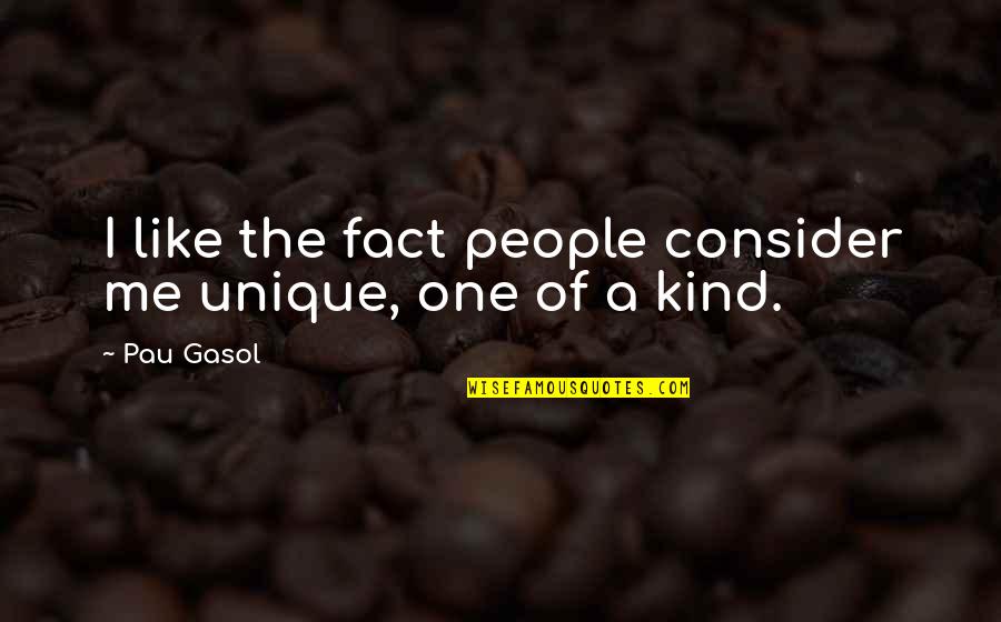 Good Essays Quotes By Pau Gasol: I like the fact people consider me unique,