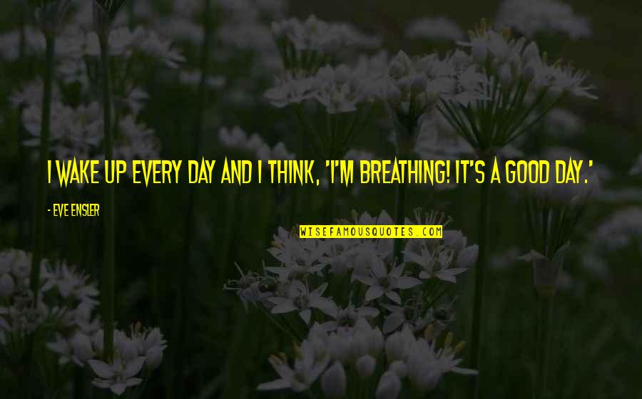 Good Eve Quotes By Eve Ensler: I wake up every day and I think,