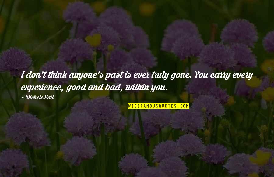 Good Experience Quotes By Michele Vail: I don't think anyone's past is ever truly Good Experience Quotes By Michele Vail: I don't think anyone's past is ever truly