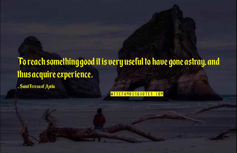Good Experience Quotes By Saint Teresa Of Avila: To reach something good it is very useful Good Experience Quotes By Saint Teresa Of Avila: To reach something good it is very useful