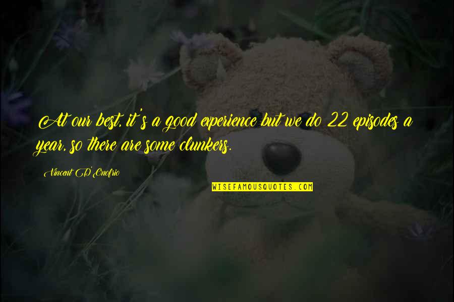 Good Experience Quotes By Vincent D'Onofrio: At our best, it's a good experience but Good Experience Quotes By Vincent D'Onofrio: At our best, it's a good experience but