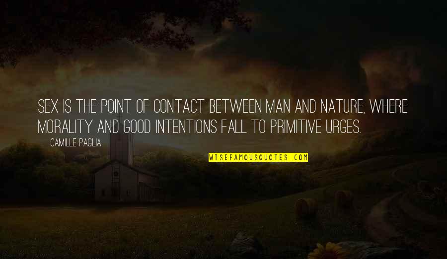 Good Fall Quotes By Camille Paglia: Sex is the point of contact between man Good Fall Quotes By Camille Paglia: Sex is the point of contact between man