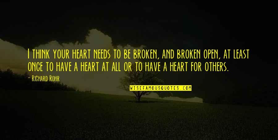 Good Food And Wine Quotes By Richard Rohr: I think your heart needs to be broken,