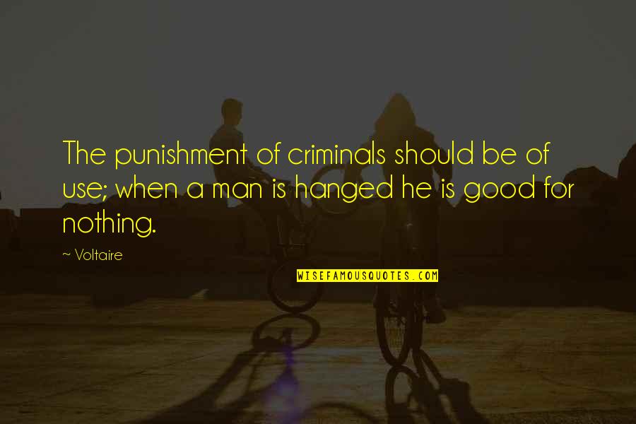 Good For Nothing Man Quotes By Voltaire: The punishment of criminals should be of use;