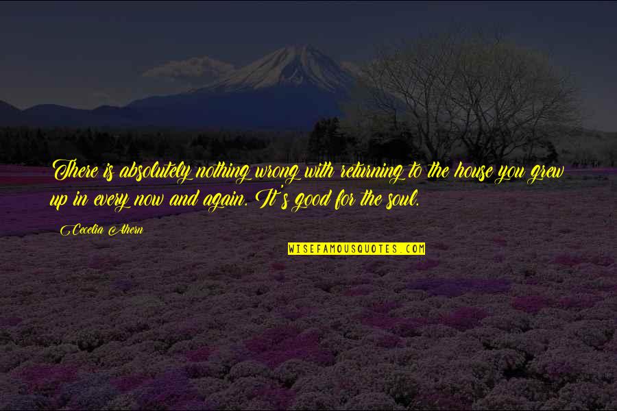 Good For The Soul Quotes By Cecelia Ahern: There is absolutely nothing wrong with returning to