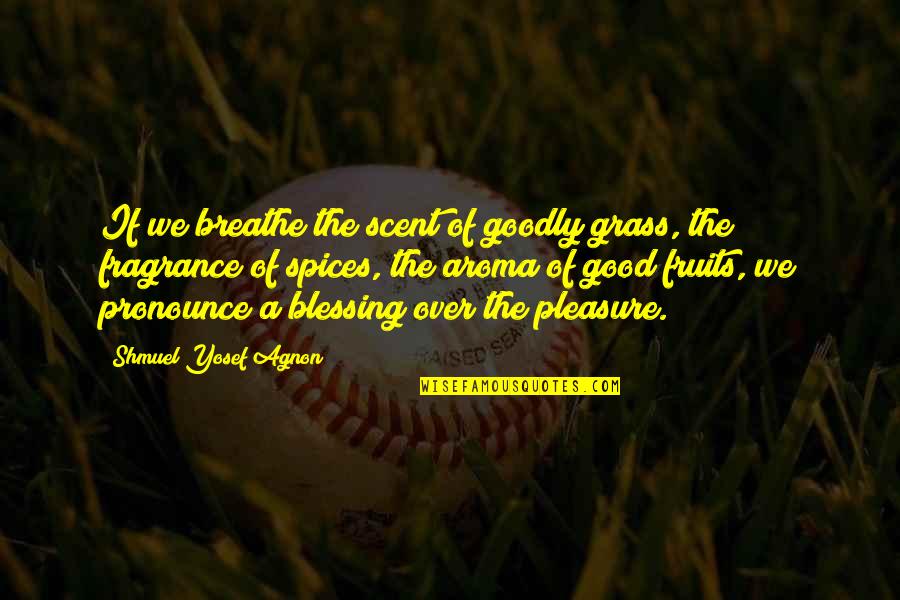Good Fragrance Quotes By Shmuel Yosef Agnon: If we breathe the scent of goodly grass, Good Fragrance Quotes By Shmuel Yosef Agnon: If we breathe the scent of goodly grass,
