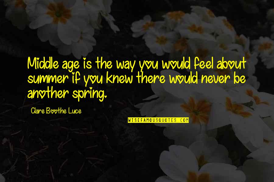 Good Fridays Quotes By Clare Boothe Luce: Middle age is the way you would feel