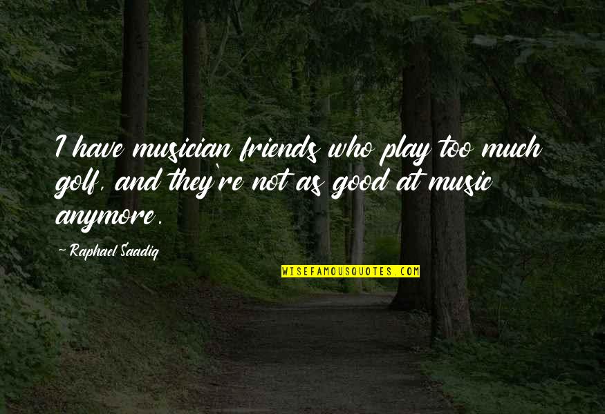 Good Friends And Music Quotes By Raphael Saadiq: I have musician friends who play too much