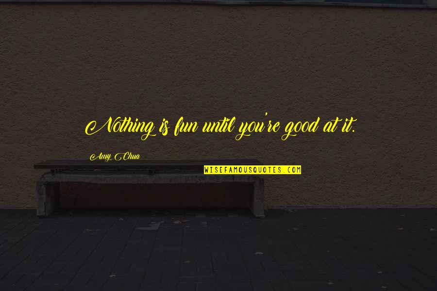 Good Fun Quotes By Amy Chua: Nothing is fun until you're good at it.