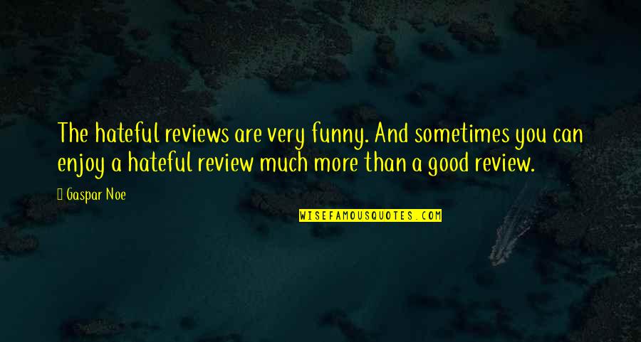 Good Funny Quotes By Gaspar Noe: The hateful reviews are very funny. And sometimes