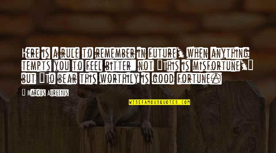 Good Future Quotes By Marcus Aurelius: Here is a rule to remember in future,