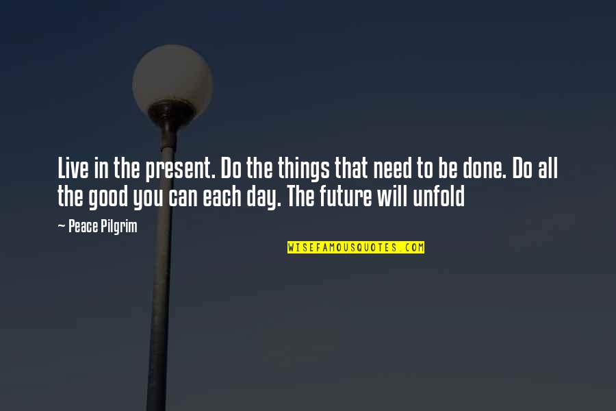 Good Future Quotes By Peace Pilgrim: Live in the present. Do the things that