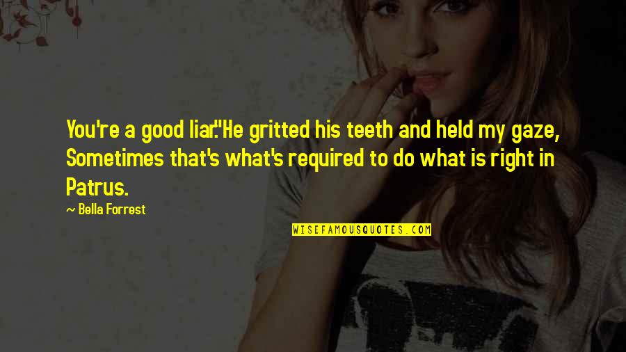 Good Game Quotes By Bella Forrest: You're a good liar."He gritted his teeth and