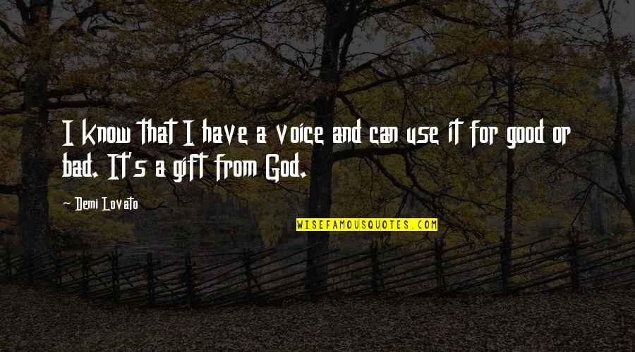 Good Gift Quotes By Demi Lovato: I know that I have a voice and