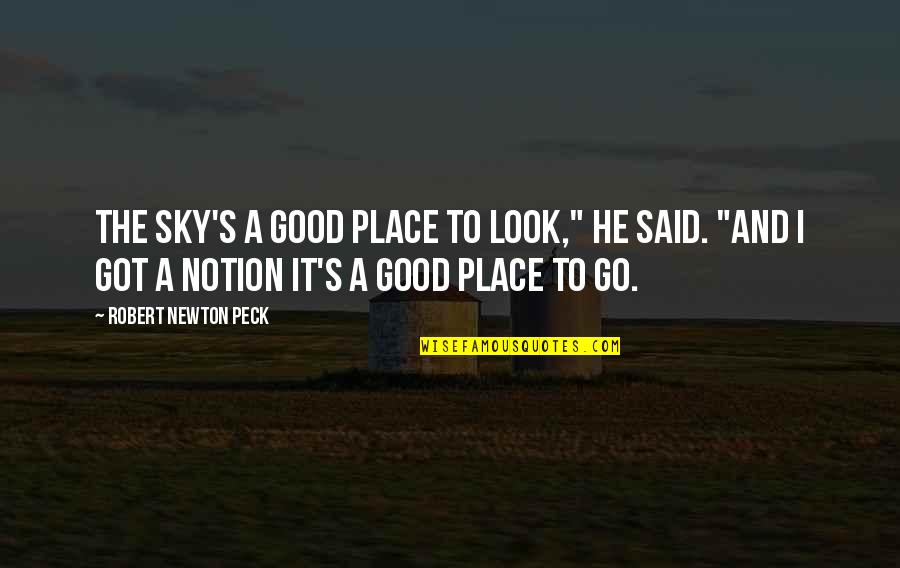 Good Got Quotes By Robert Newton Peck: The sky's a good place to look," he Good Got Quotes By Robert Newton Peck: The sky's a good place to look," he