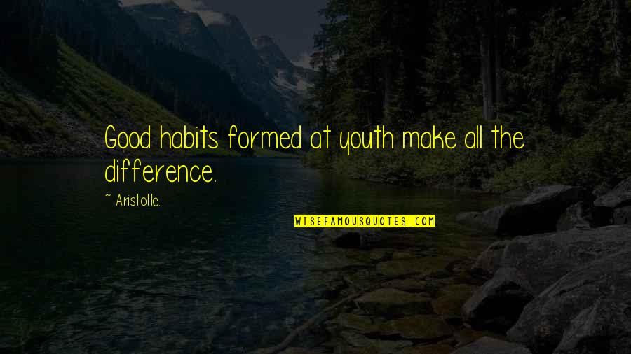 Good Habits Quotes By Aristotle.: Good habits formed at youth make all the