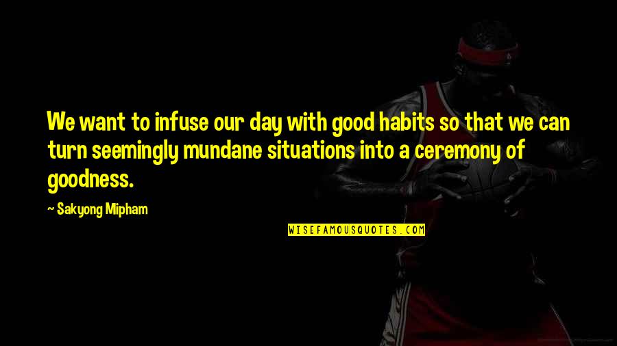 Good Habits Quotes By Sakyong Mipham: We want to infuse our day with good