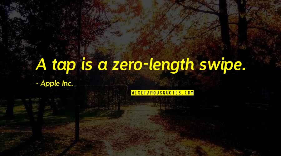 Good Health Funny Quotes By Apple Inc.: A tap is a zero-length swipe.