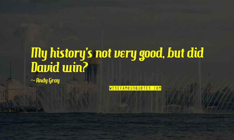 Good History Quotes By Andy Gray: My history's not very good, but did David