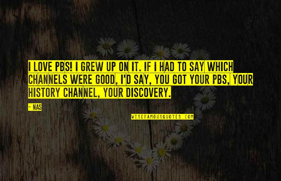 Good History Quotes By Nas: I love PBS! I grew up on it.