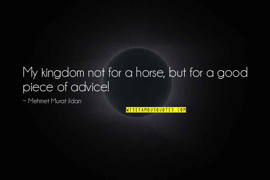 Good Horse Quotes By Mehmet Murat Ildan: My kingdom not for a horse, but for