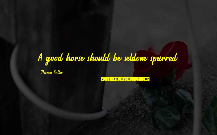 Good Horse Quotes By Thomas Fuller: A good horse should be seldom spurred.