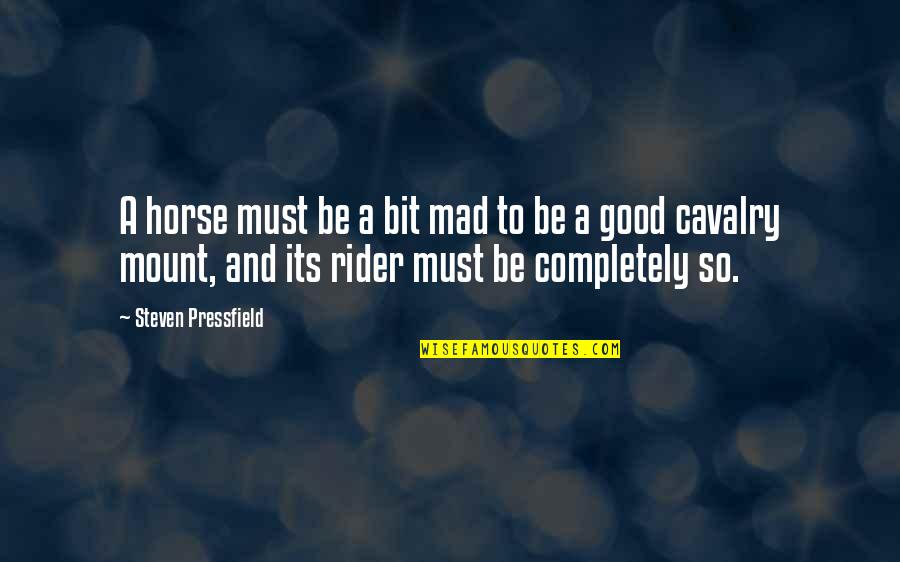 Good Horse Rider Quotes By Steven Pressfield: A horse must be a bit mad to
