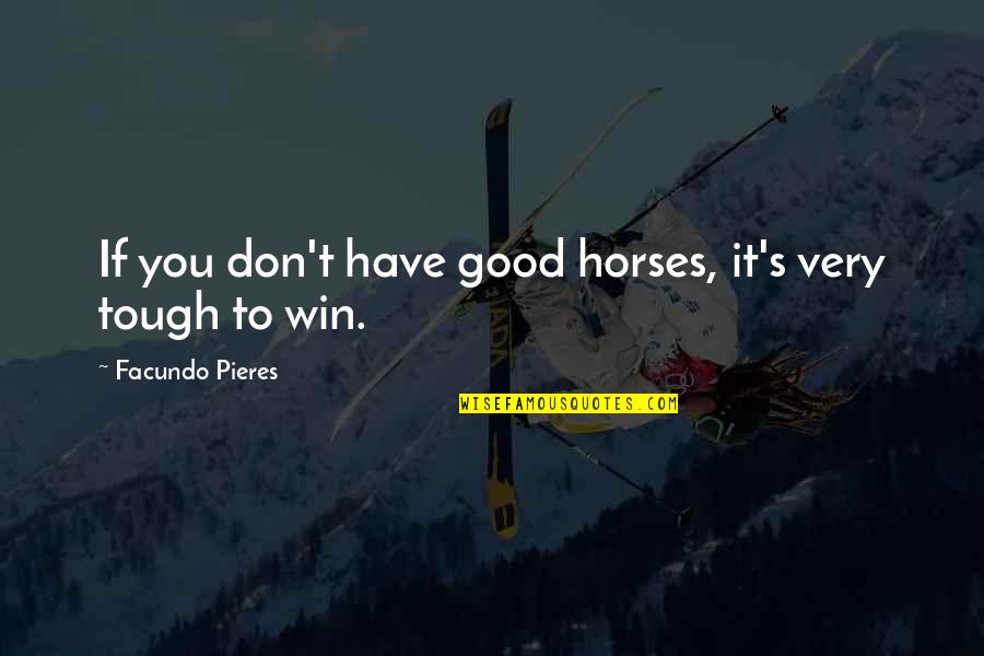 Good Horses Quotes By Facundo Pieres: If you don't have good horses, it's very