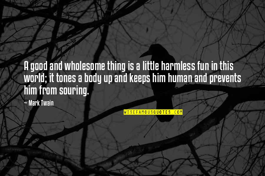 Good Human Body Quotes By Mark Twain: A good and wholesome thing is a little