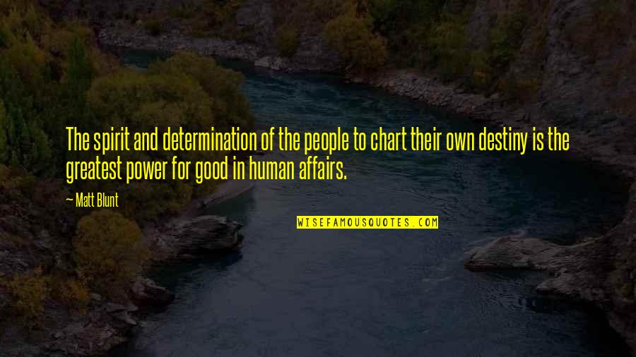 Good Human Quotes By Matt Blunt: The spirit and determination of the people to
