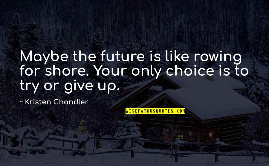 Good Hypochondriac Quotes By Kristen Chandler: Maybe the future is like rowing for shore.