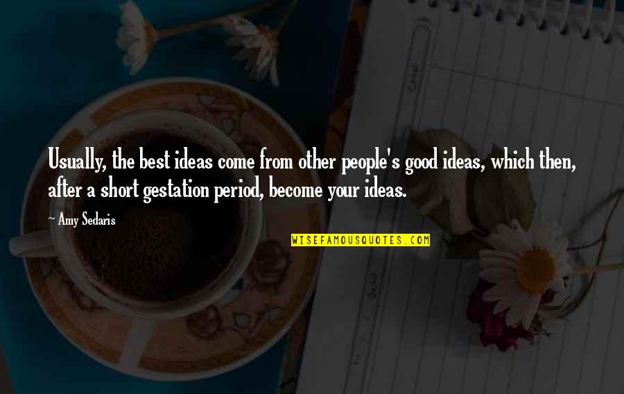 Good Ideas Quotes By Amy Sedaris: Usually, the best ideas come from other people's