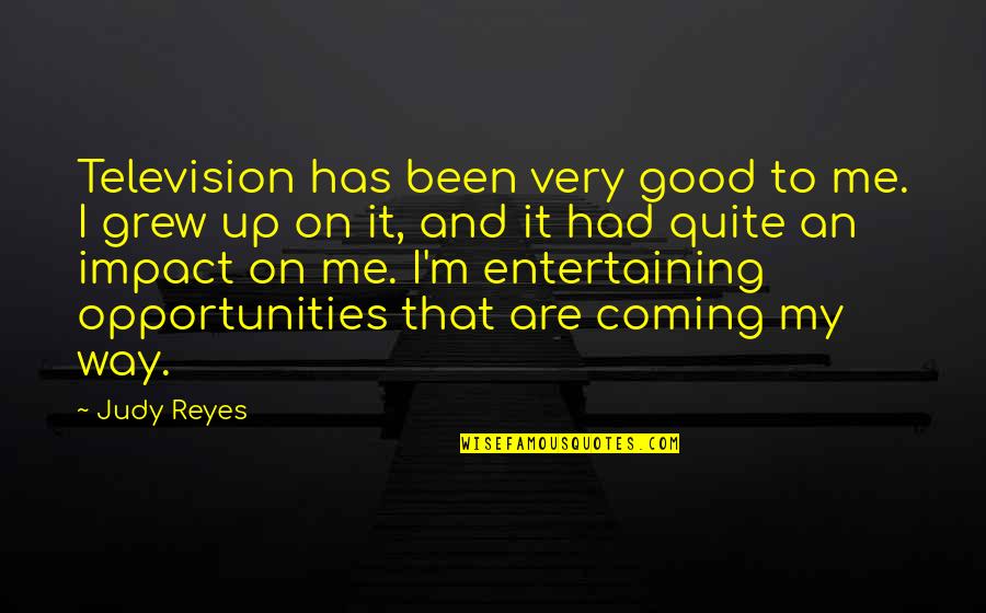 Good Impact Quotes By Judy Reyes: Television has been very good to me. I Good Impact Quotes By Judy Reyes: Television has been very good to me. I