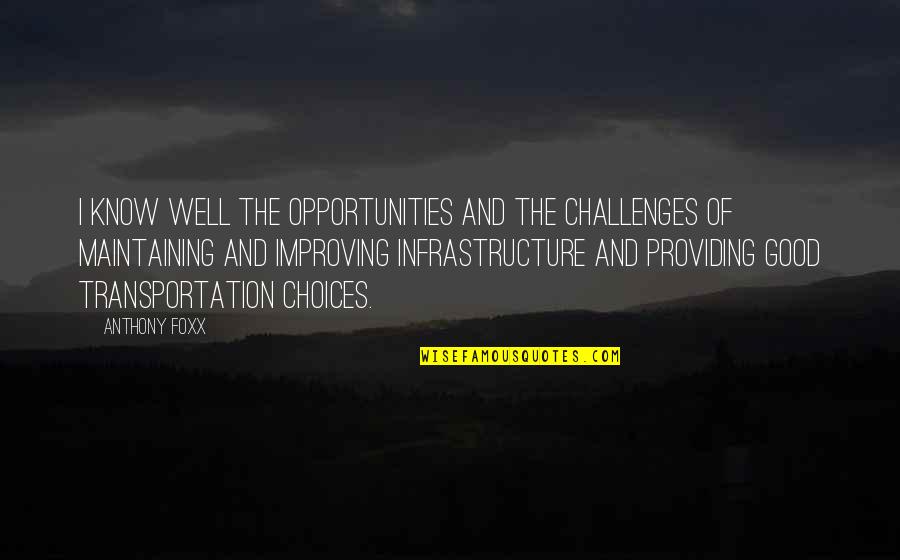 Good Infrastructure Quotes By Anthony Foxx: I know well the opportunities and the challenges