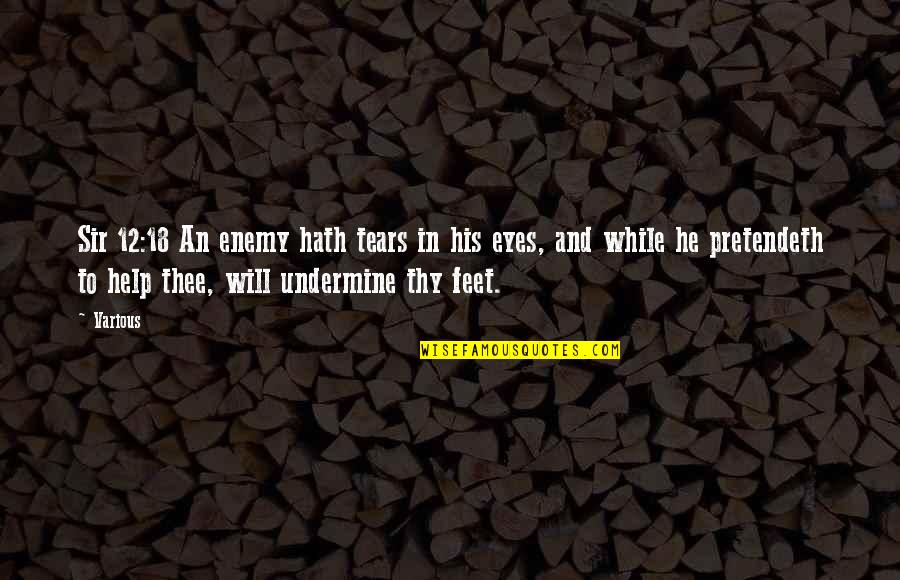 Good Inspirational Cheer Quotes By Various: Sir 12:18 An enemy hath tears in his