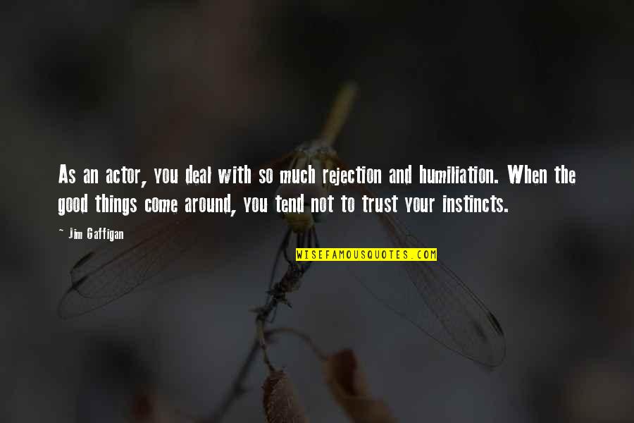 Good Instincts Quotes By Jim Gaffigan: As an actor, you deal with so much