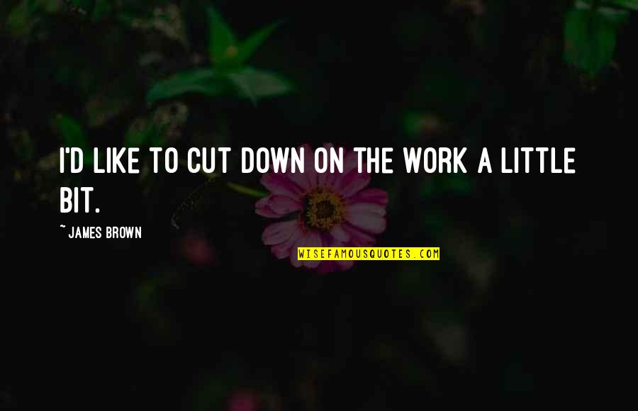 Good Jdm Quotes By James Brown: I'd like to cut down on the work