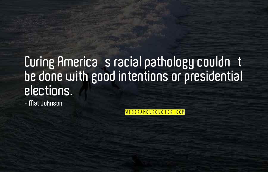 Good Johnson Quotes By Mat Johnson: Curing America's racial pathology couldn't be done with