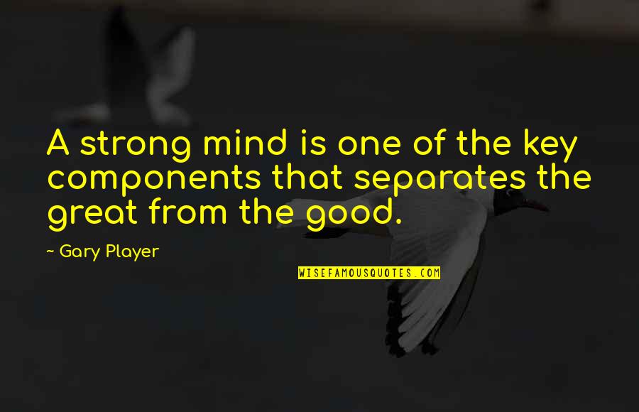 Good Key Quotes By Gary Player: A strong mind is one of the key