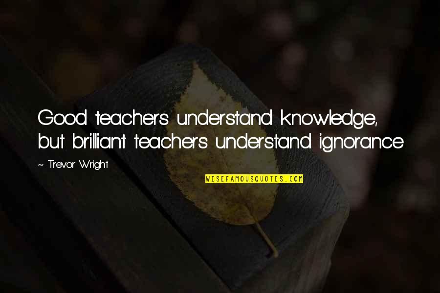 Good Knowledge Quotes By Trevor Wright: Good teachers understand knowledge, but brilliant teachers understand