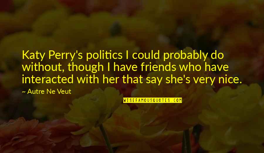 Good Kurdish Quotes By Autre Ne Veut: Katy Perry's politics I could probably do without,