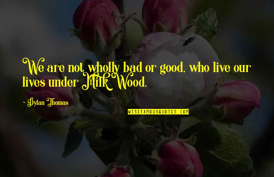 Good Lives Quotes By Dylan Thomas: We are not wholly bad or good, who