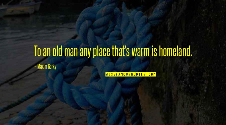 Good Looking Boyfriend Quotes By Maxim Gorky: To an old man any place that's warm