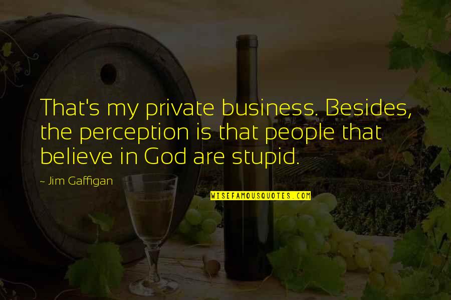 Good Looking Guys Quotes By Jim Gaffigan: That's my private business. Besides, the perception is