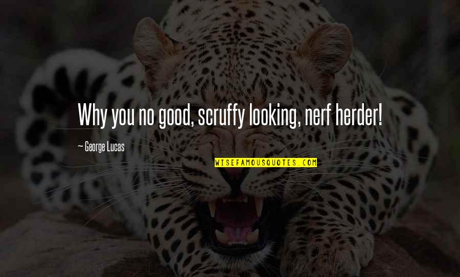 Good Looking Quotes By George Lucas: Why you no good, scruffy looking, nerf herder!