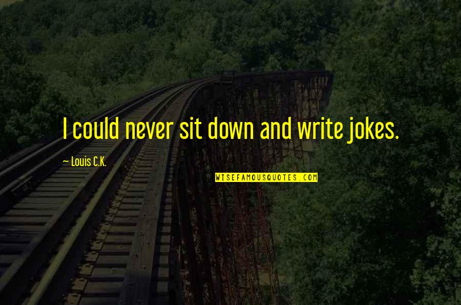 Good Luck And Goodbye Quotes By Louis C.K.: I could never sit down and write jokes.